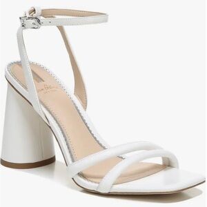 Sam Edelman Kia White Leather Block Heel Strappy Sandals Size 10